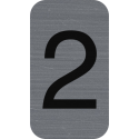 Plaque adhésive imitation Aluminium Chiffre 2 2,5x4,4 cm/ Pce