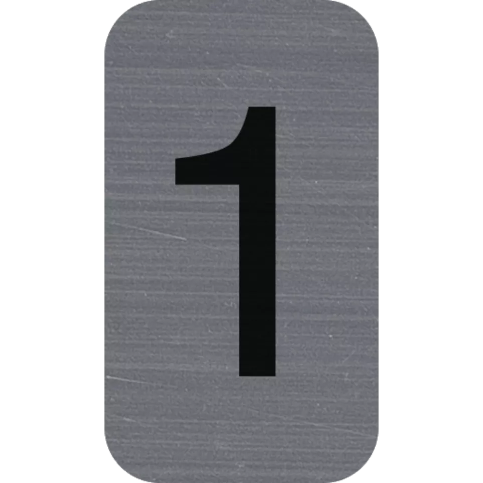 Sign adhesive aluminium effect Number...