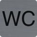 Sign adhesive aluminium effect WC 7.5x7.5 cm/ Pc.