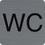 Sign adhesive aluminium effect WC 7.5x7.5 cm/ Pc.