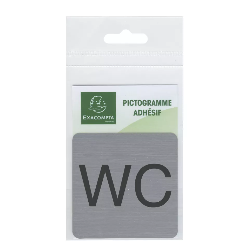 Sign adhesive aluminium effect WC...