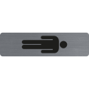 Sign adhesive aluminium effect Men 16.5 x 4.4 cm/ Pc.