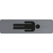 Plaque adhésive imitation aluminium Homme 16,5X4,4 cm/ Pce