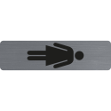 Sign adhesive aluminium effect Ladies 16.5 x 4.4 cm/ Pc.