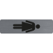 Sign adhesive aluminium effect Ladies 16.5 x 4.4 cm/ Pc.