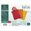 Lot de 3 chemises à élastiques 3 rabats carte lustrée 400g/m2 - A4/ Pce