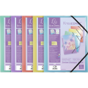 Kreacov Elasticated 3 Flap Folder PP A4, Pastel Assorted/ Pc.