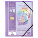 Kreacov Elasticated 3 Flap Folder PP A4, Pastel Assorted/ Pc.