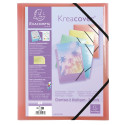Kreacov Elasticated 3 Flap Folder PP A4, Pastel Assorted/ Pc.