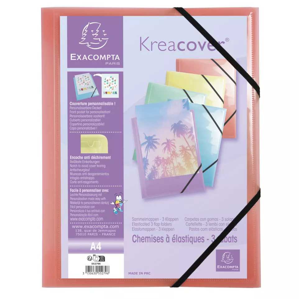 Kreacov Elasticated 3 Flap Folder PP...