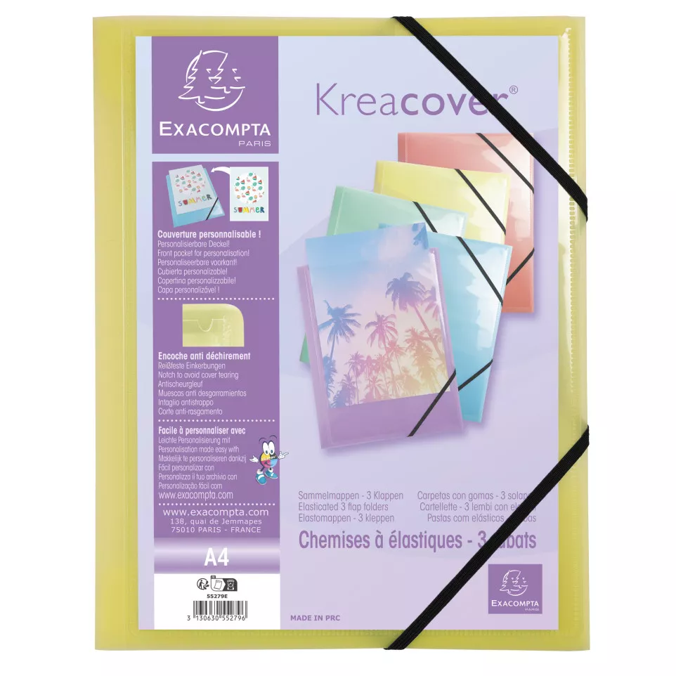 Kreacov Elasticated 3 Flap Folder PP...