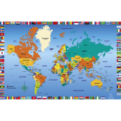 Onderlegger PVC 37,5x57,5cm wereld-/ St.