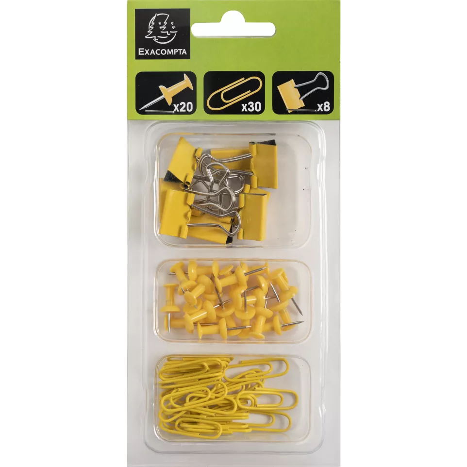Kit 58 clips en pins Iderama geel-/ St.