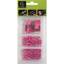 Kit 58 clips en pins Iderama roze-/ St.