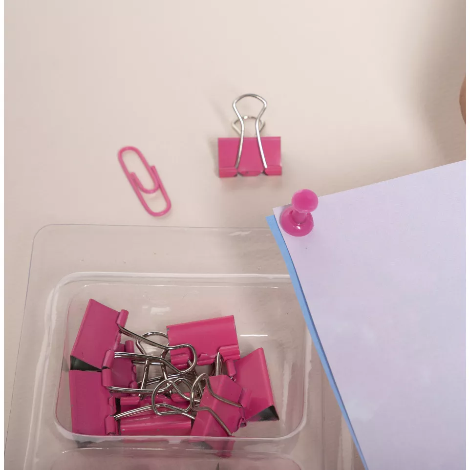 Kit 58 clips en pins Iderama roze-/ St.