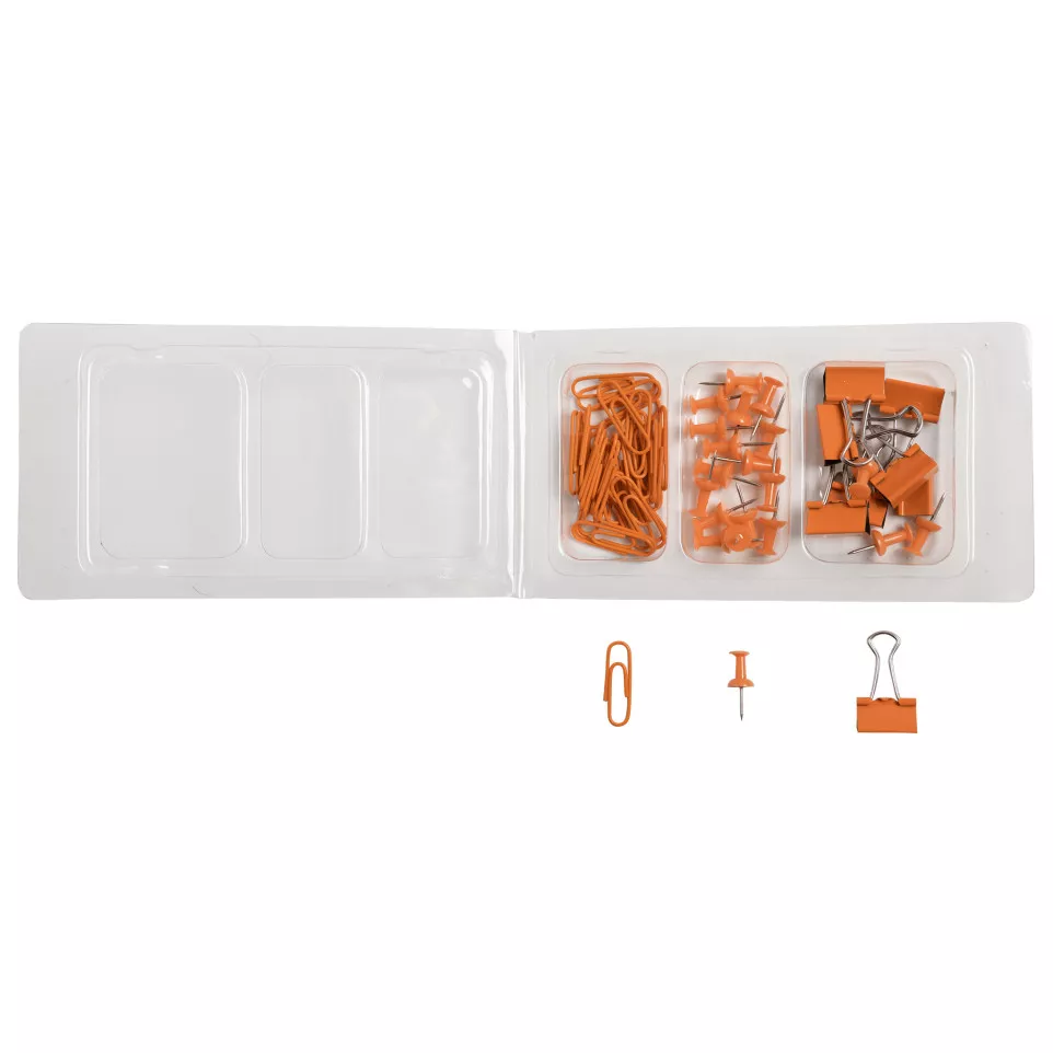 Kit 58 clips en pins Iderama oranje-/...