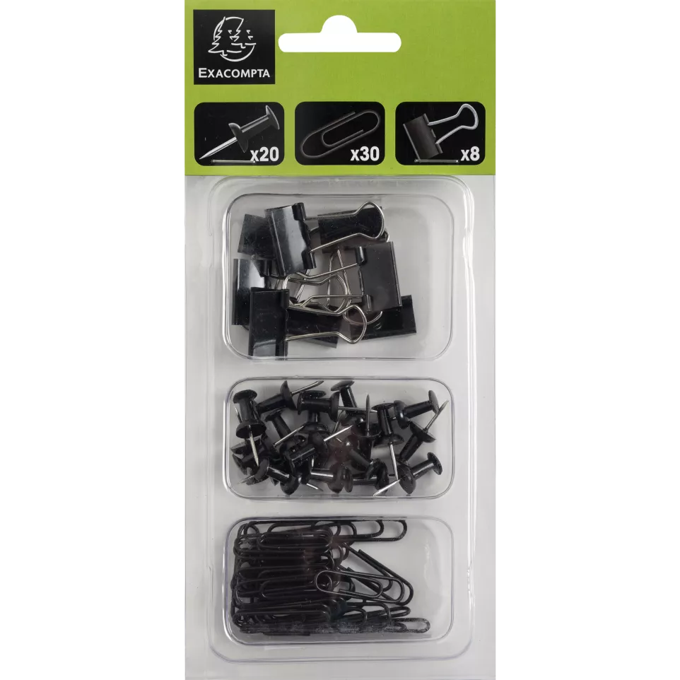 Kit 58 clips en pins Iderama zwart-/ St.