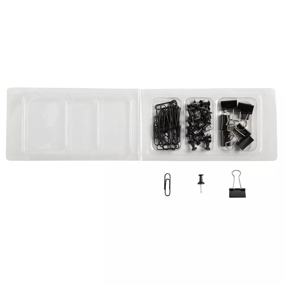 Kit 58 clips en pins Iderama zwart-/ St.
