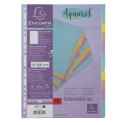 Intercalaires carte lustrée 400g/m2 Aquarel 12 positions - A4/ Pce