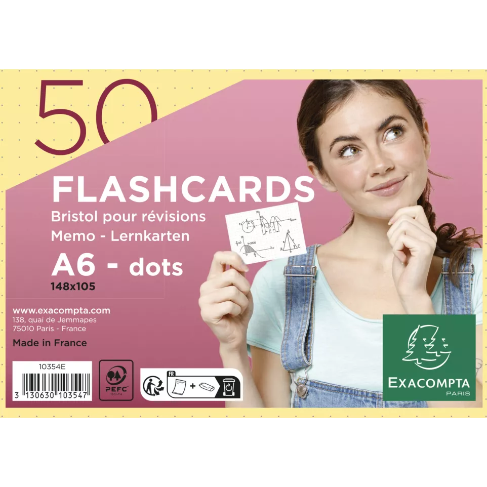 Paquet de 50 Flashcards sous film +...