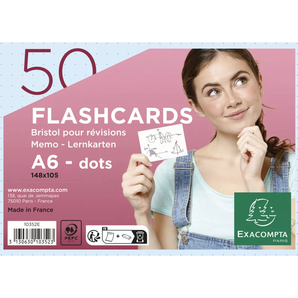 Paquet de 50 Flashcards sous film +...