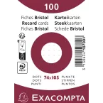 Pk100 record cards 74x105 dots white/ Pc.