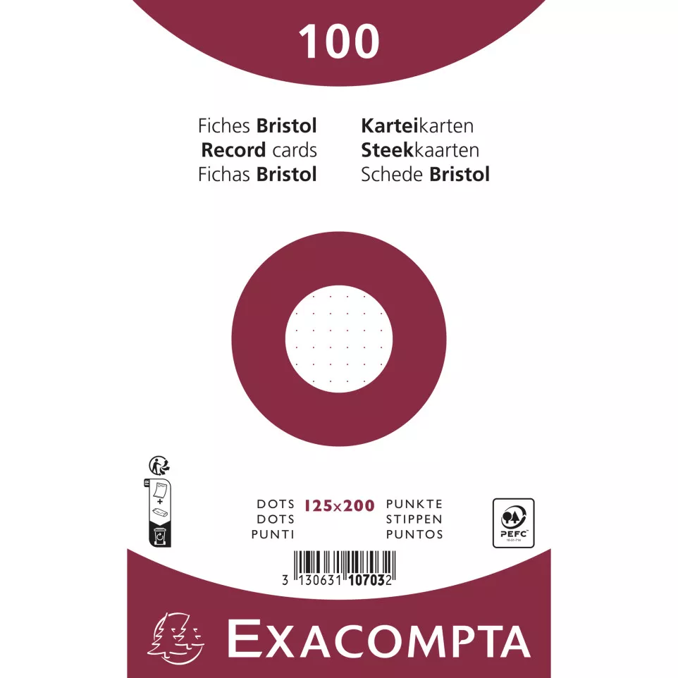 Paquet 100 fiches sous film - bristol...