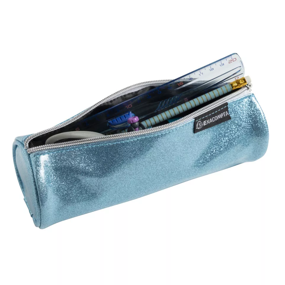 Pencil case round PU Glitter 4 col...