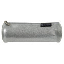 Pencil case round PU Glitter 4 col ass/ Pc.