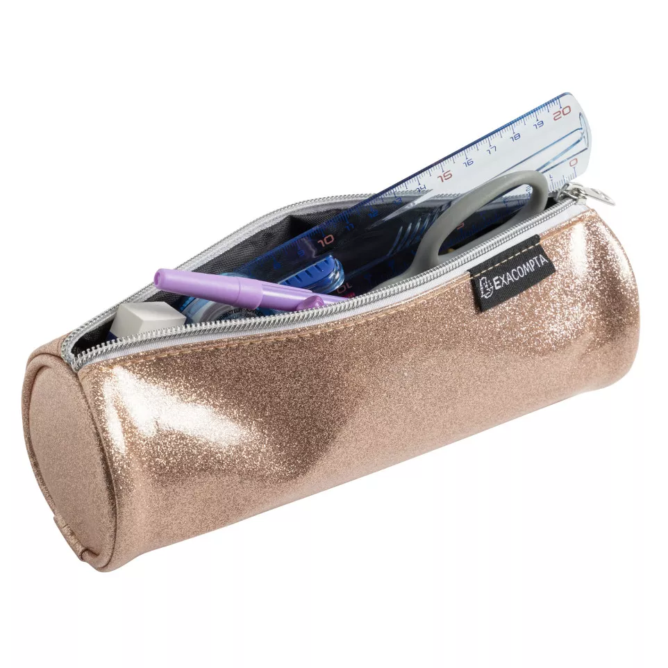 Trousse ronde PU Glitter -...