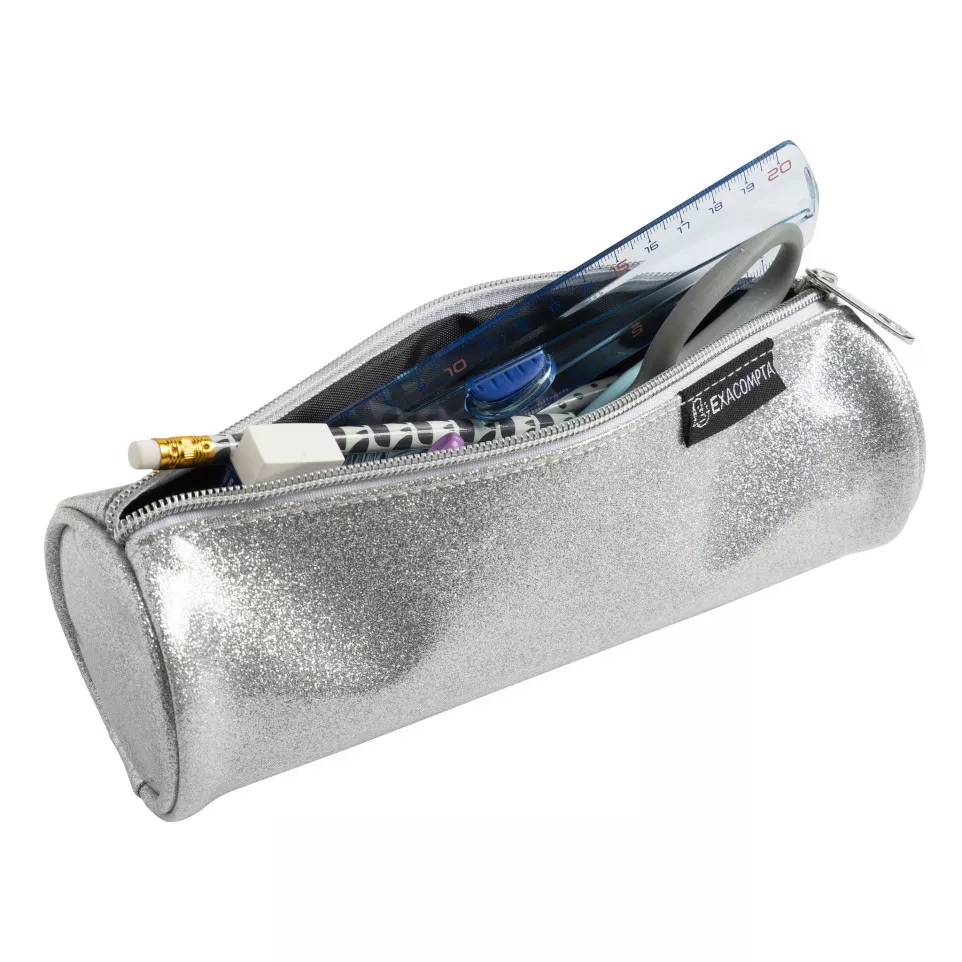 Pencil case round PU Glitter 4 col...