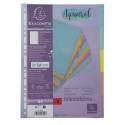 Intercalaires carte lustrée 400g/m2 Aquarel 5 positions - A4/ Pce
