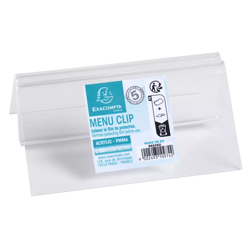 Porte-carte clip L100mm/ Pce