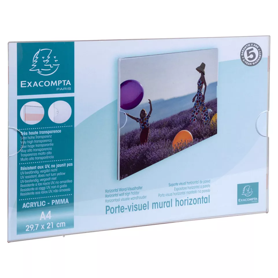 Porte-visuel mural horizontal A4/ Pce