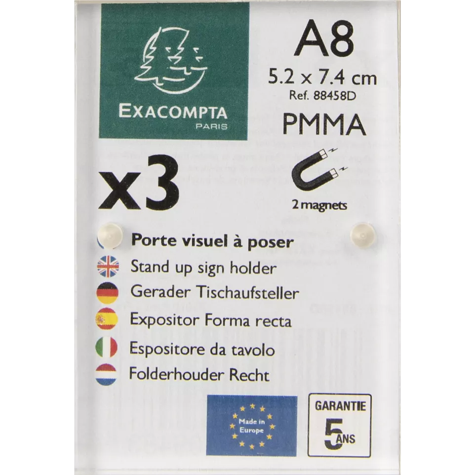 Lot de 3 porte-visuels avec fermeture...