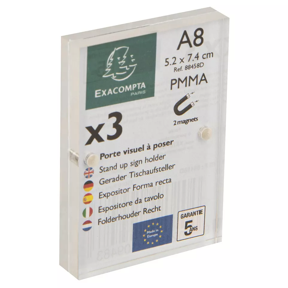 Lot de 3 porte-visuels avec fermeture...