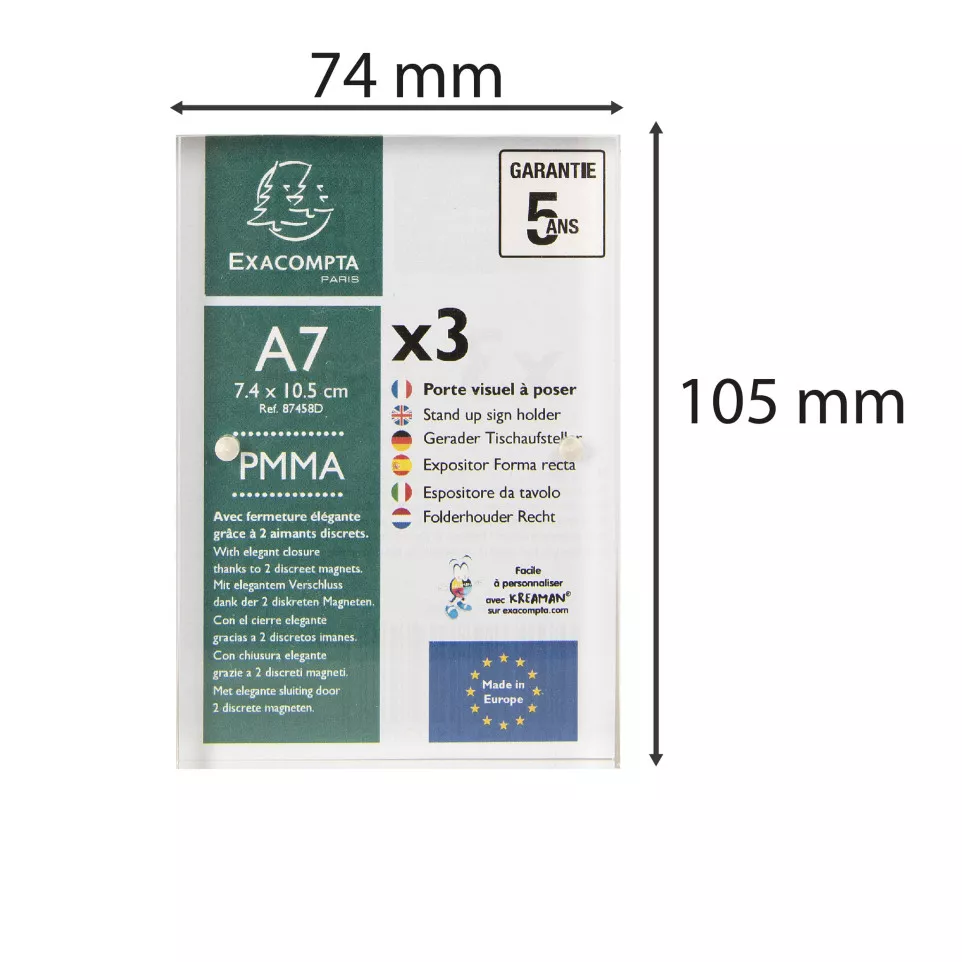 Lot de 3 porte-visuels avec fermeture...