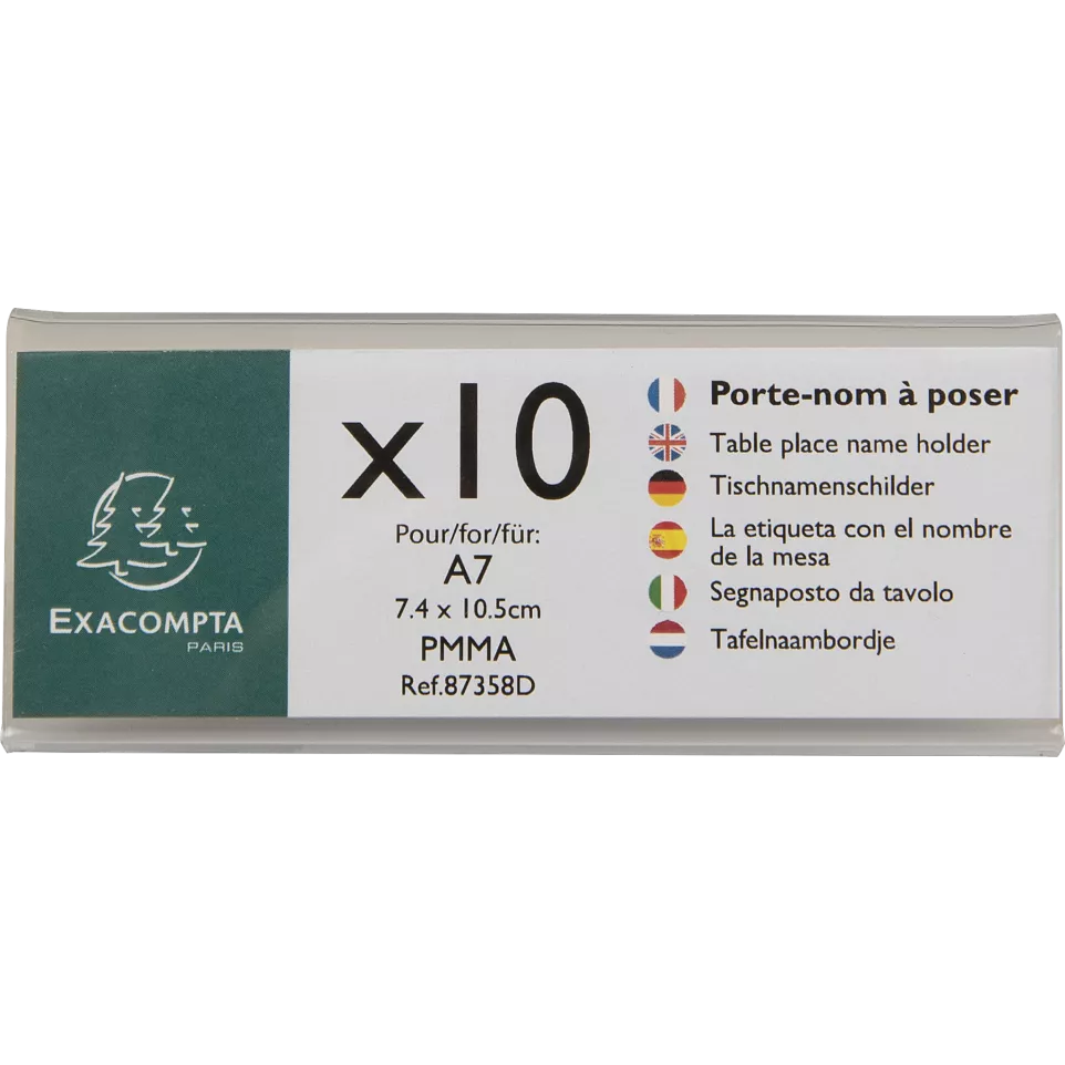 Pak van 10 tafelnaam-houders 105x40mm...