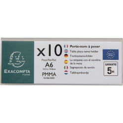 Pak van 10 tafelnaam-houders 150x55mm A6/ St.