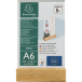 Porte-visuel avec socle en bois vertical A6/ Pce