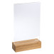 Stand up sign holder w.wood base A6 port/ Pc.
