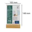 Stand up sign holder w.wood base A6 port/ Pc.