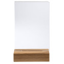 Stand up sign holder w.wood base A6 port/ Pc.