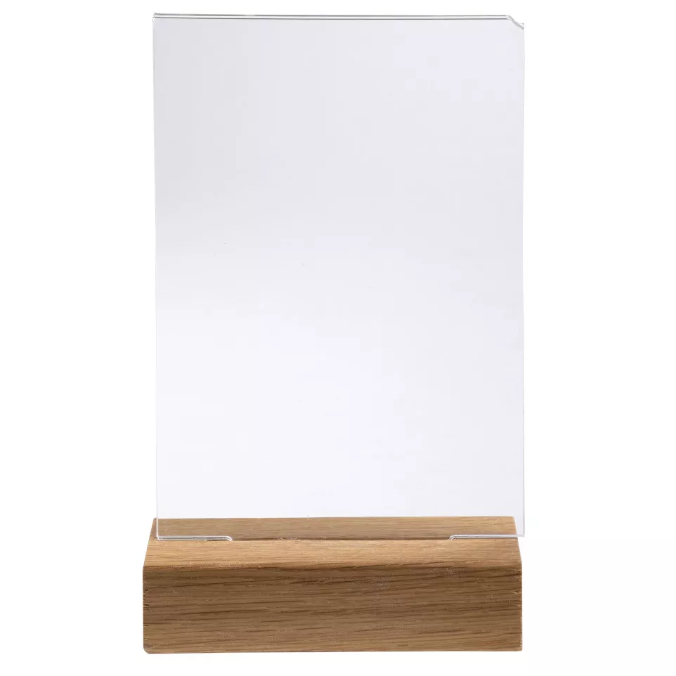 Stand up sign holder w.wood base A6...
