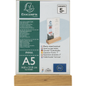 Stand up sign holder w.wood base A5 port/ Pc.