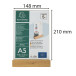 Stand up sign holder w.wood base A5 port/ Pc.