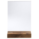 Stand up sign holder w.wood base A5 port/ Pc.