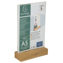Stand up sign holder w.wood base A5 port/ Pc.