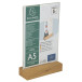 Porte-visuel avec socle en bois vertical A5/ Pce
