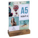 Stand up sign holder w.wood base A5 port/ Pc.